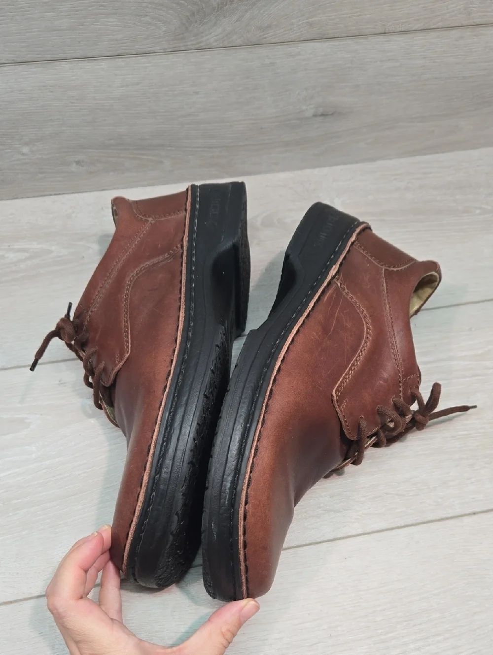 Birkenstok Men's Brown Leather Lace-Up Casual Shoes Sz 45/12